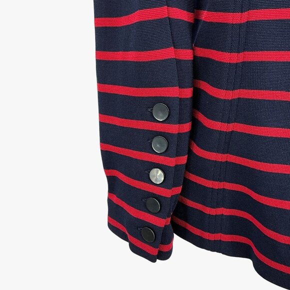 Veronica Beard Fontana Blazer Striped Double Breasted Jacket Size L Red Navy - Picture 9 of 12
